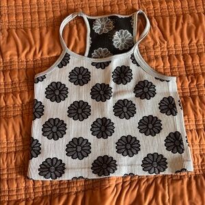 Floral Black and Gray Women's Top